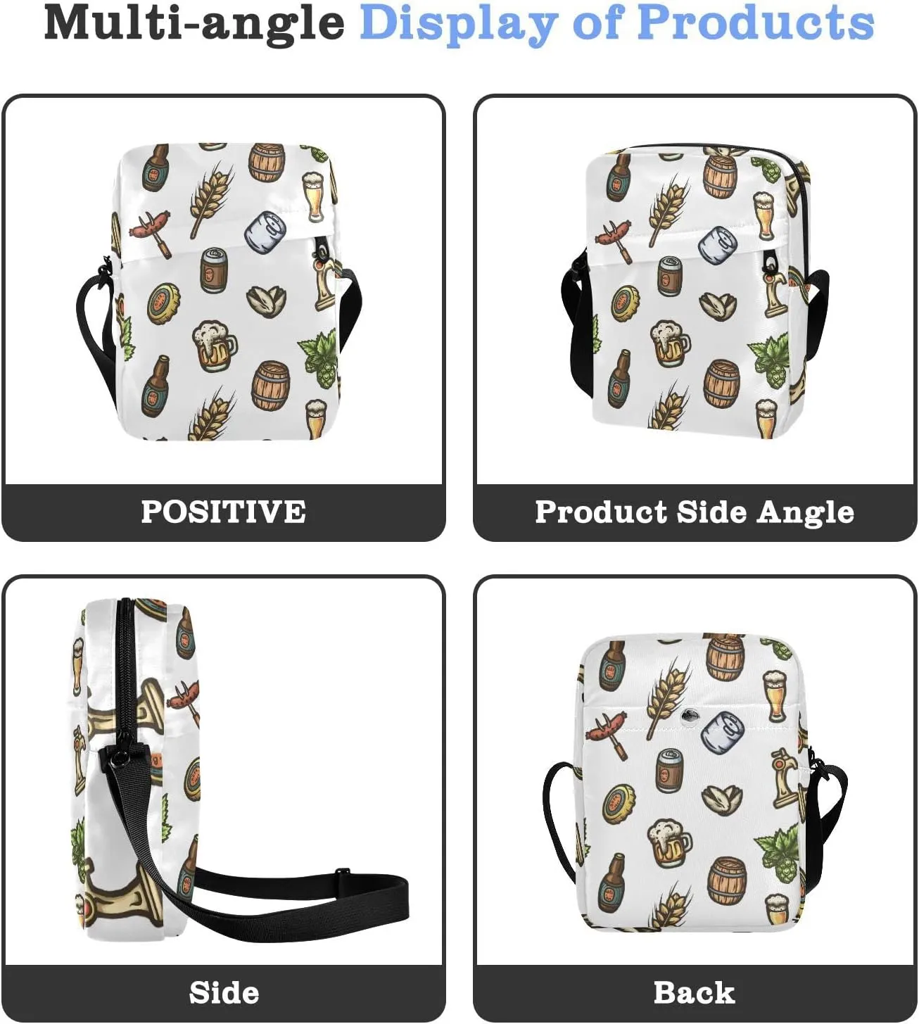 Oyihfvs Messenger Bag, Men's Crossbody Bag, Women's Crossbody Bag with Adjustable Strap