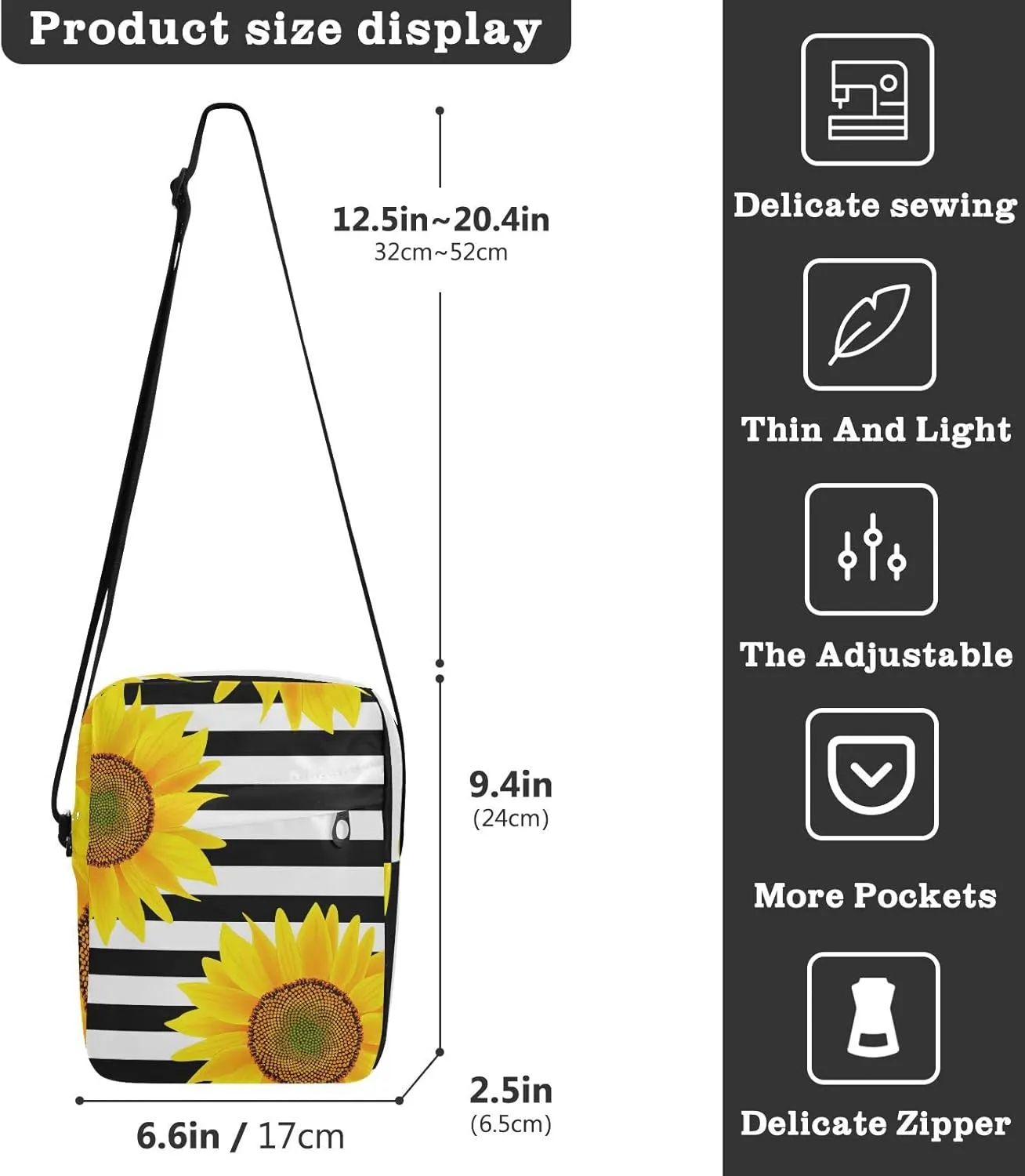 Oyihfvs Messenger Bag, Men's Crossbody Bag, Women's Crossbody Bag with Adjustable Strap