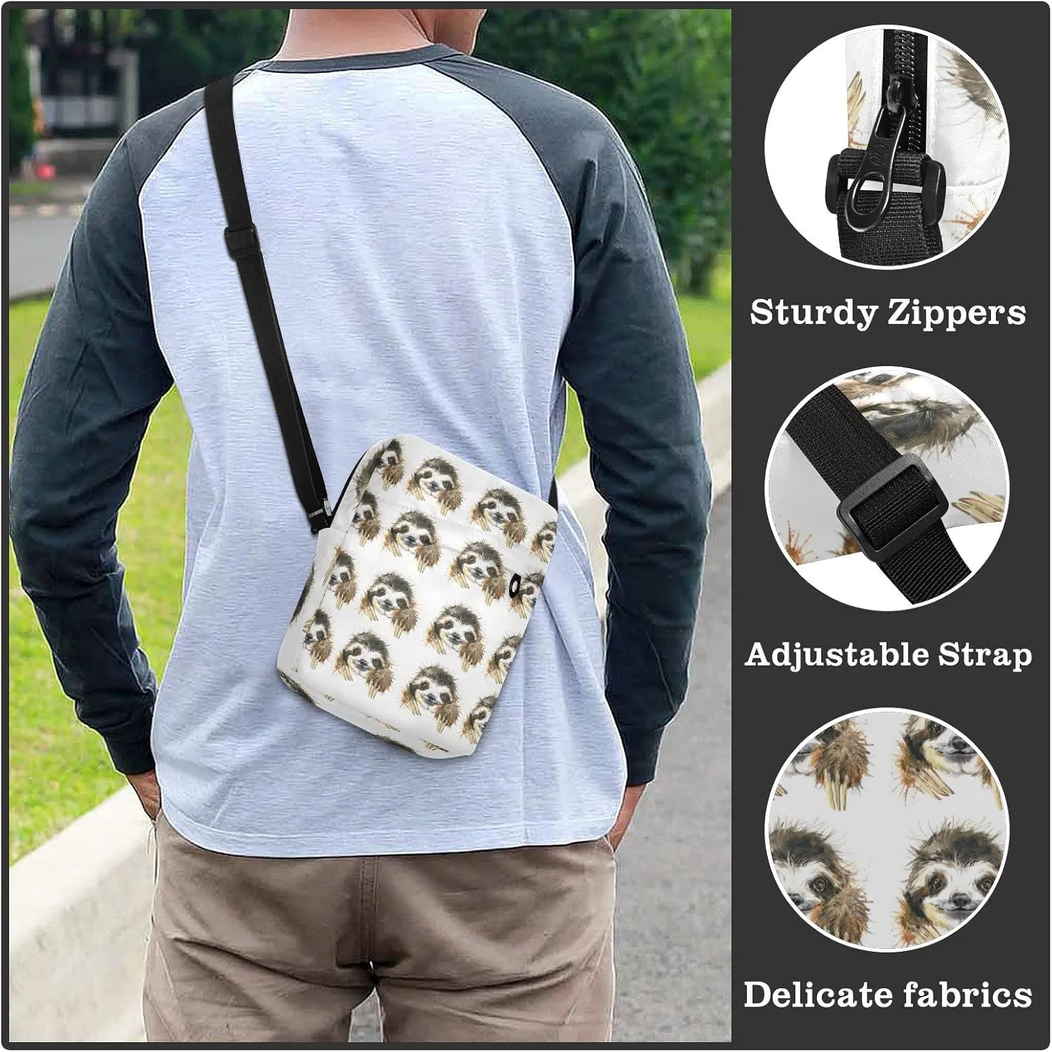 Oyihfvs Messenger Bag, Men's Crossbody Bag, Women's Crossbody Bag with Adjustable Strap