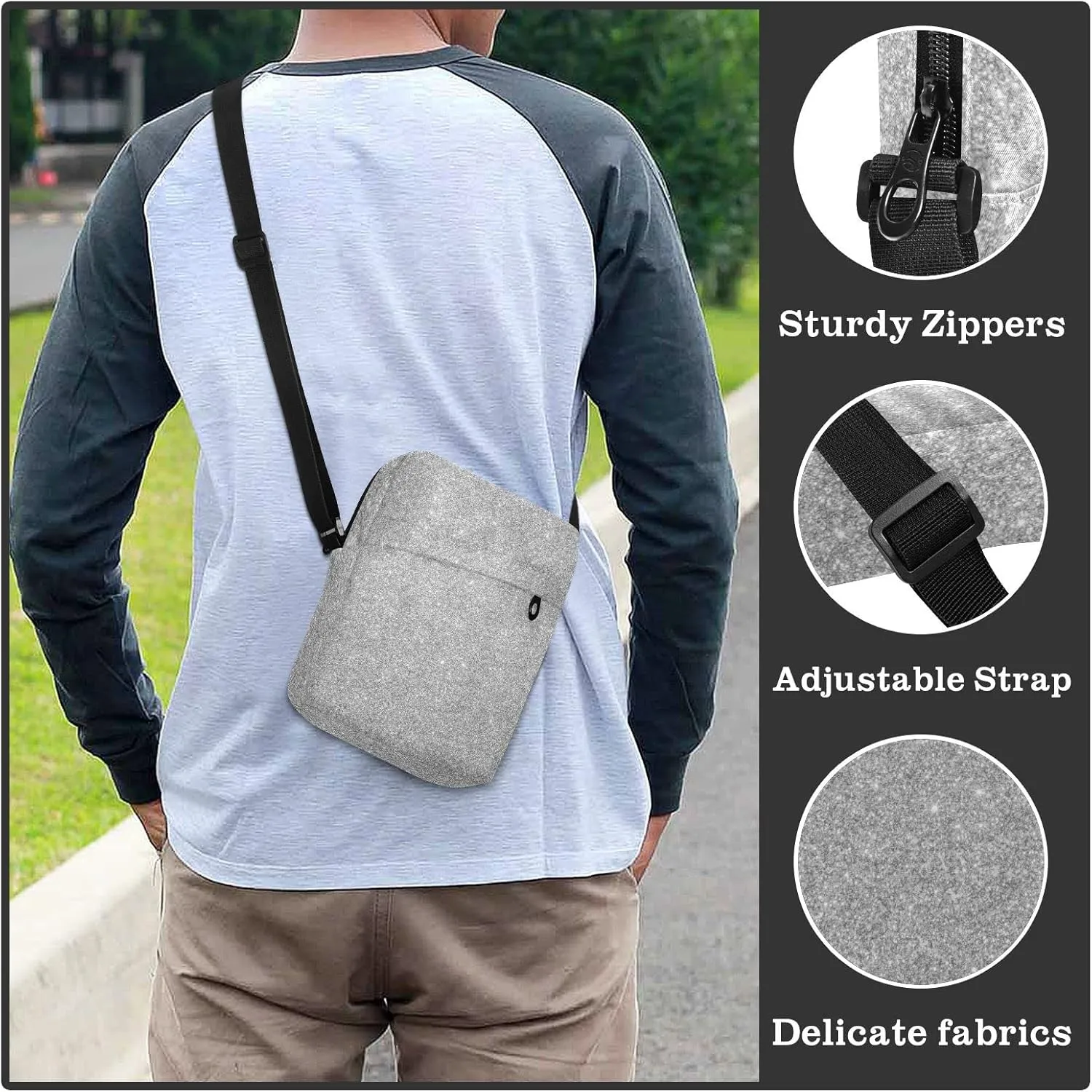 Oyihfvs Messenger Bag, Men's Crossbody Bag, Women's Crossbody Bag with Adjustable Strap