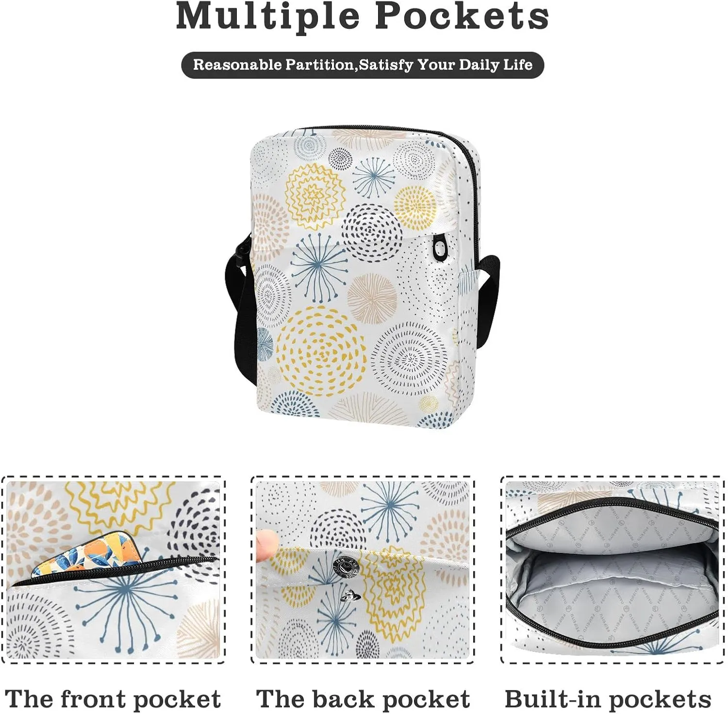 Oyihfvs Messenger Bag, Men's Crossbody Bag, Women's Crossbody Bag with Adjustable Strap