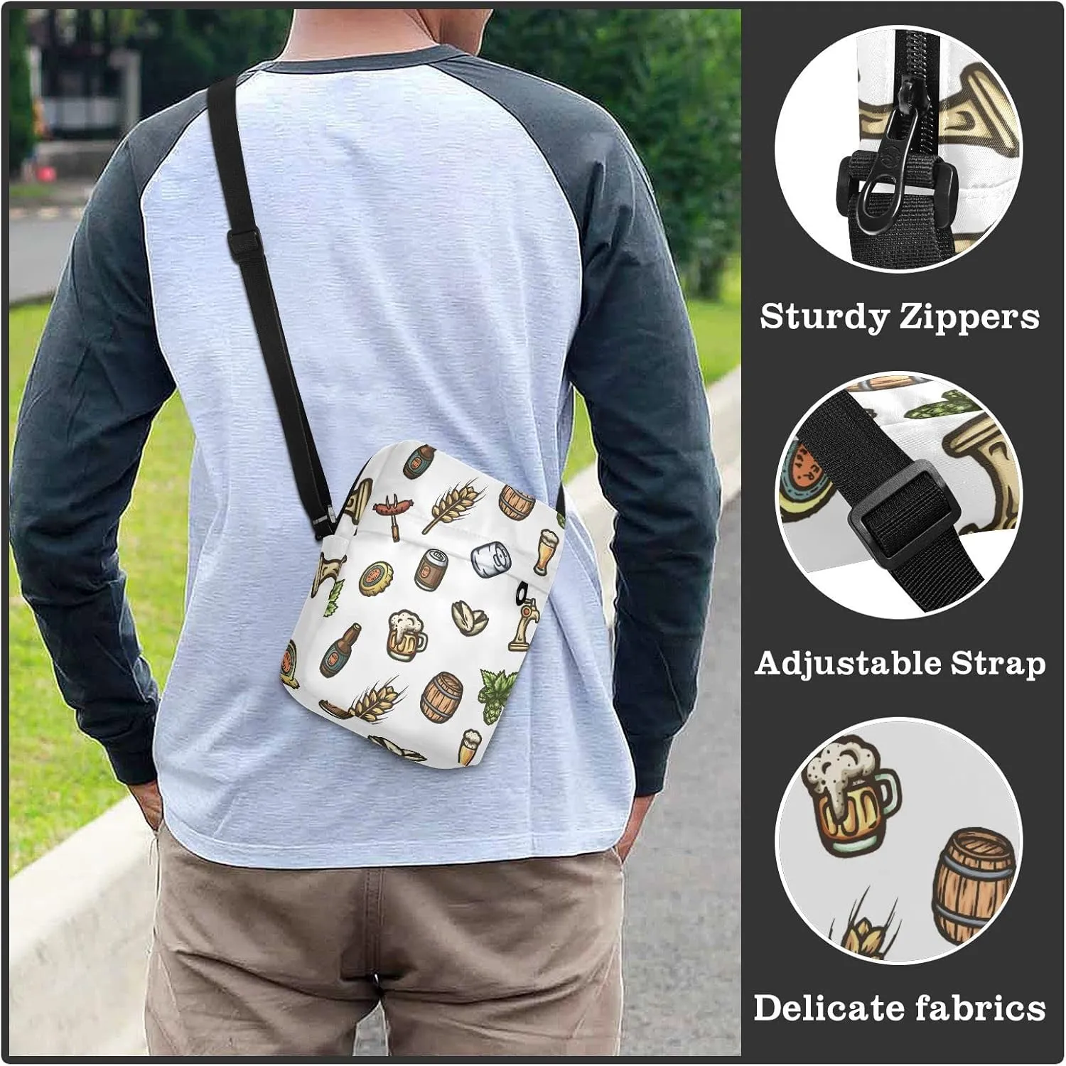 Oyihfvs Messenger Bag, Men's Crossbody Bag, Women's Crossbody Bag with Adjustable Strap
