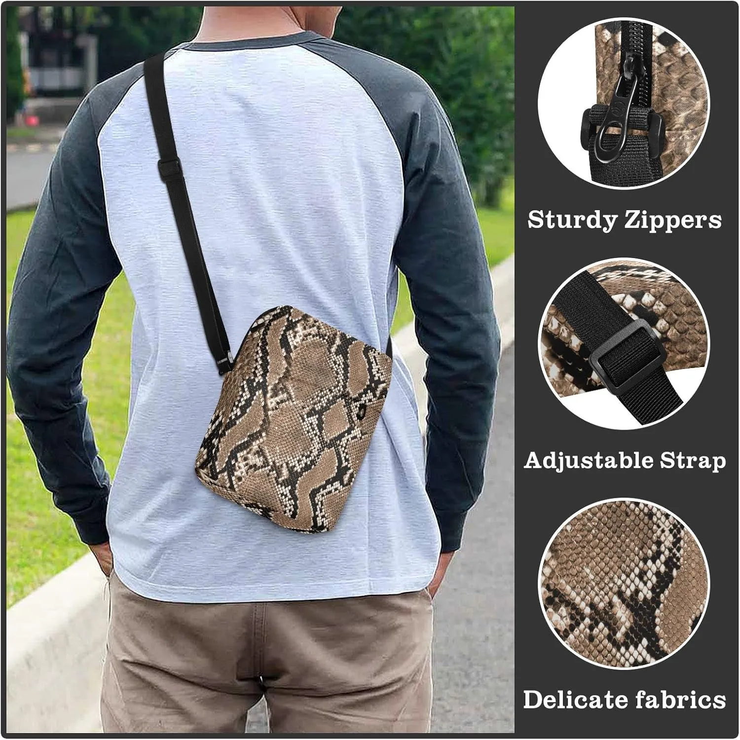 Oyihfvs Messenger Bag, Men's Crossbody Bag, Women's Crossbody Bag with Adjustable Strap