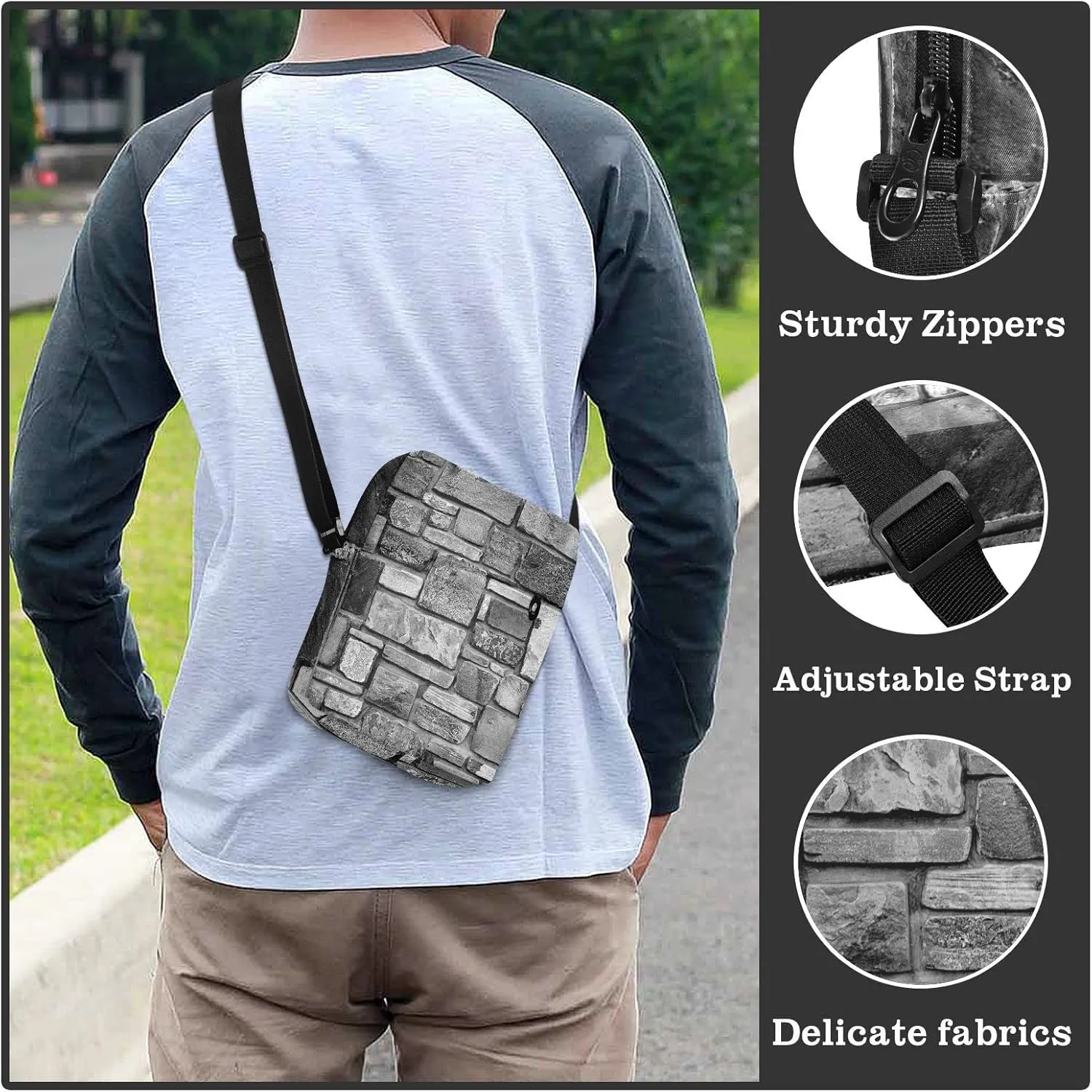 Oyihfvs Messenger Bag, Men's Crossbody Bag, Women's Crossbody Bag with Adjustable Strap