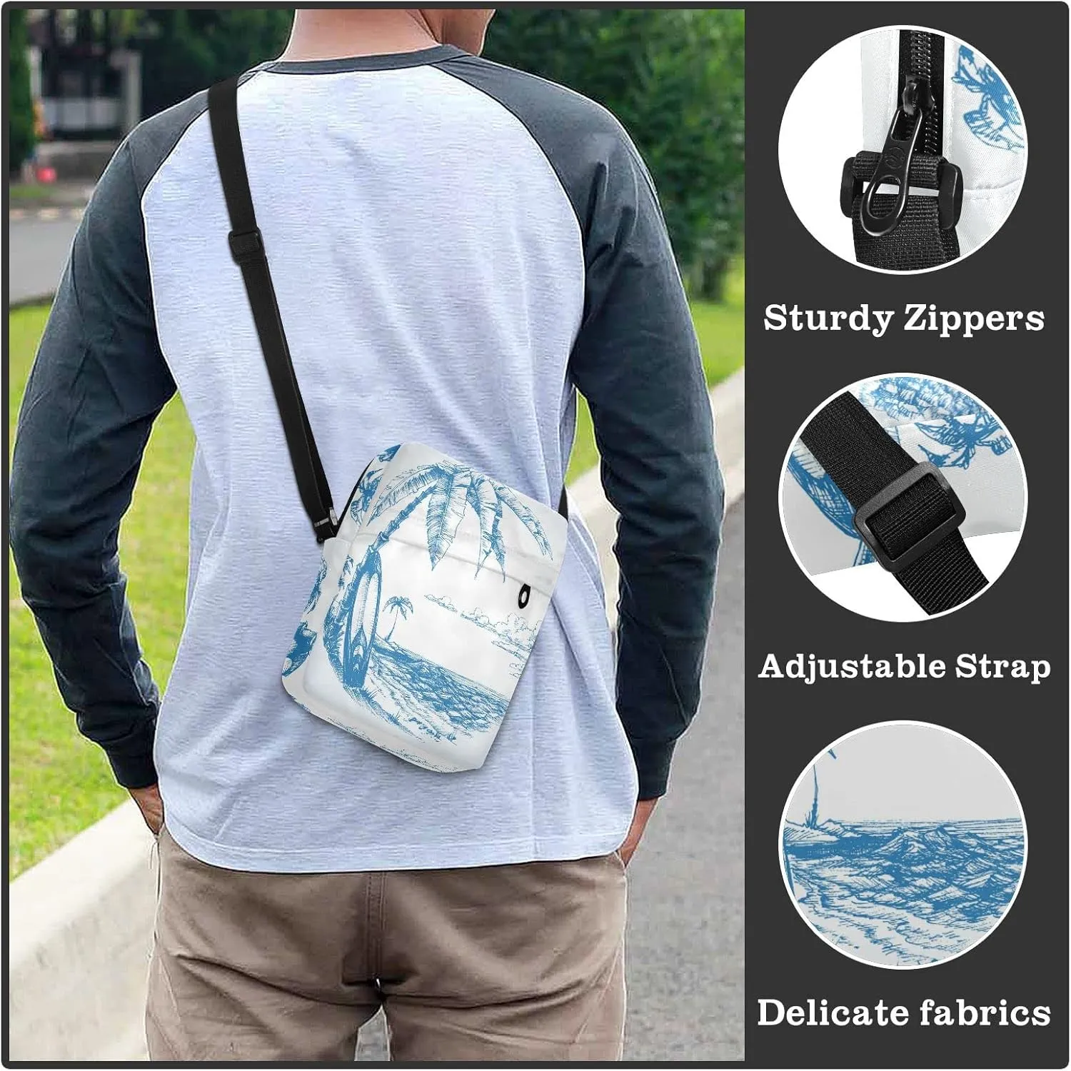 Oyihfvs Messenger Bag, Men's Crossbody Bag, Women's Crossbody Bag with Adjustable Strap