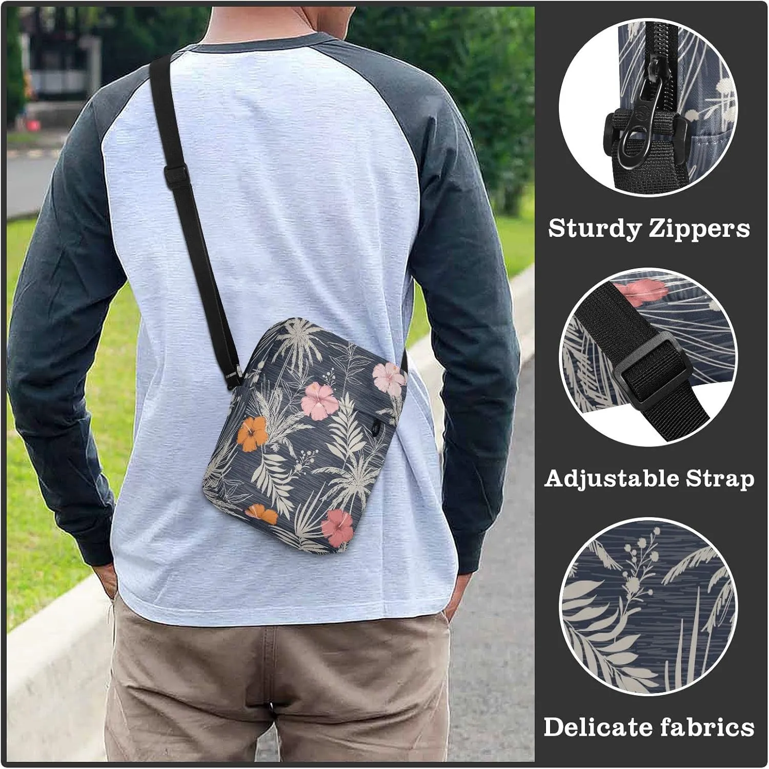 Oyihfvs Messenger Bag, Men's Crossbody Bag, Women's Crossbody Bag with Adjustable Strap