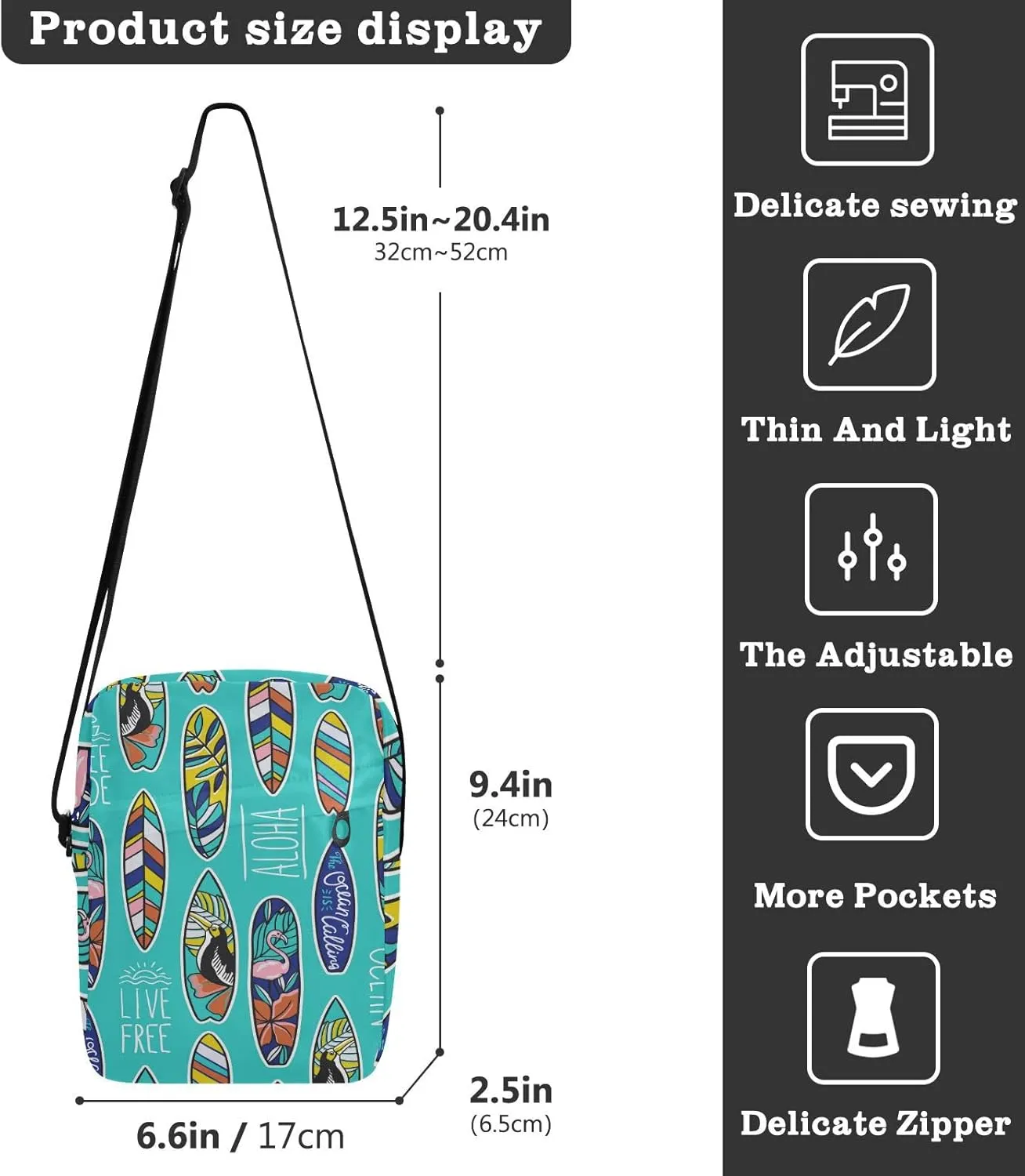 Oyihfvs Messenger Bag, Men's Crossbody Bag, Women's Crossbody Bag with Adjustable Strap