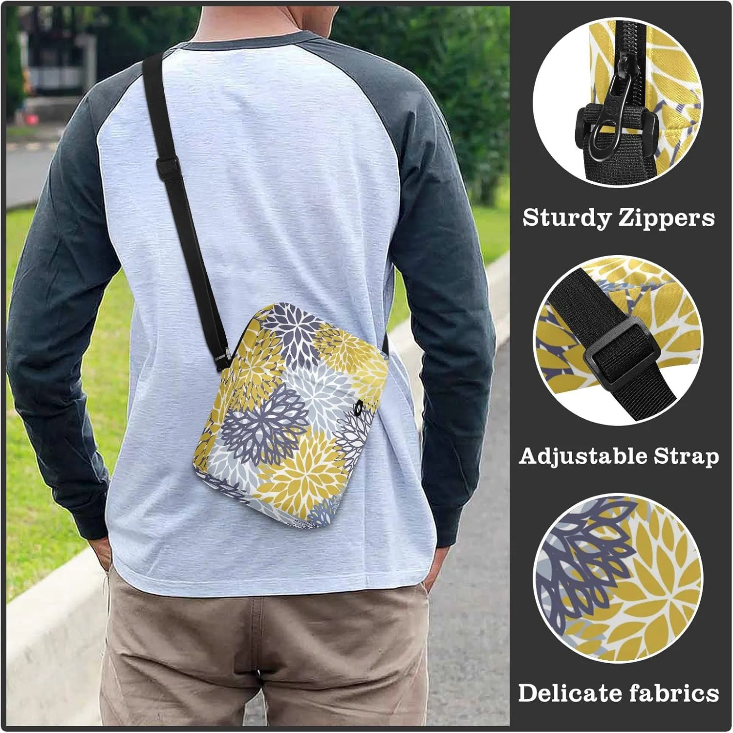Oyihfvs Messenger Bag, Men's Crossbody Bag, Women's Crossbody Bag with Adjustable Strap