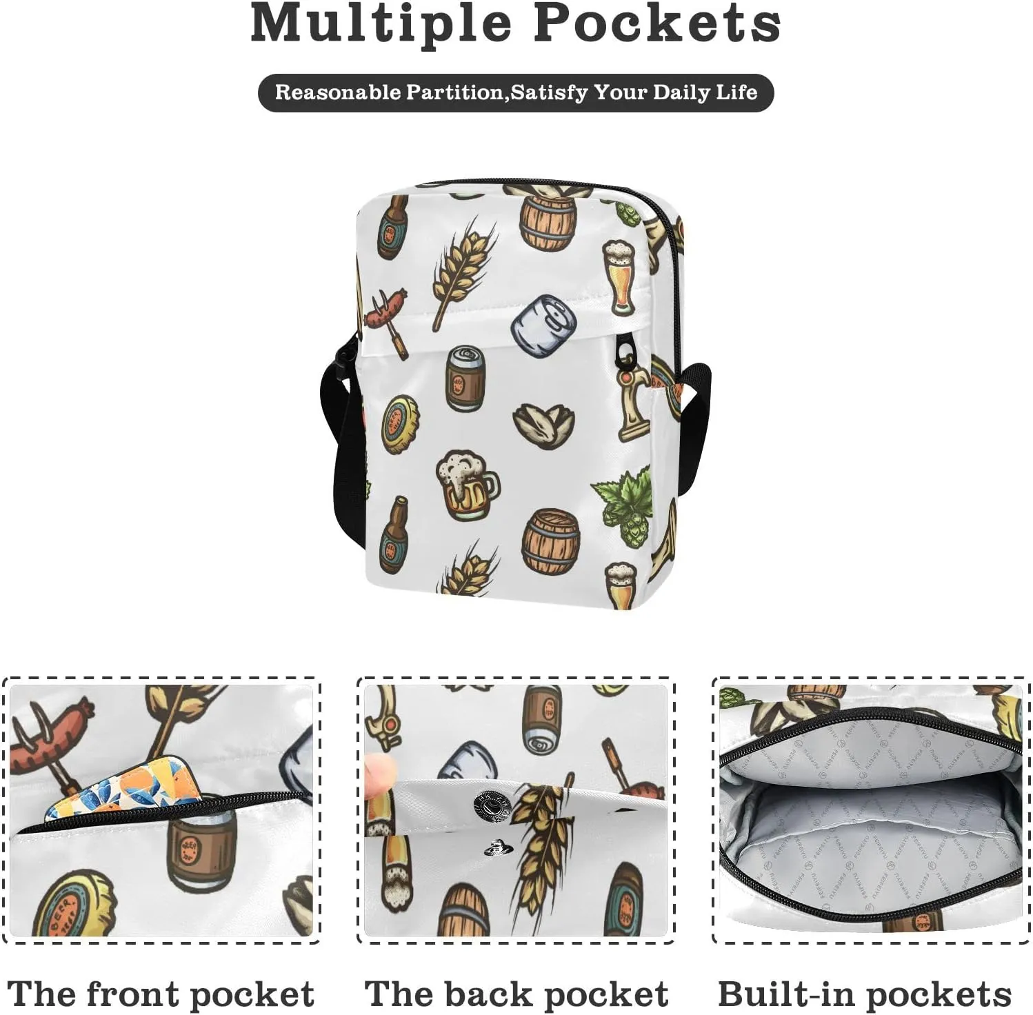Oyihfvs Messenger Bag, Men's Crossbody Bag, Women's Crossbody Bag with Adjustable Strap
