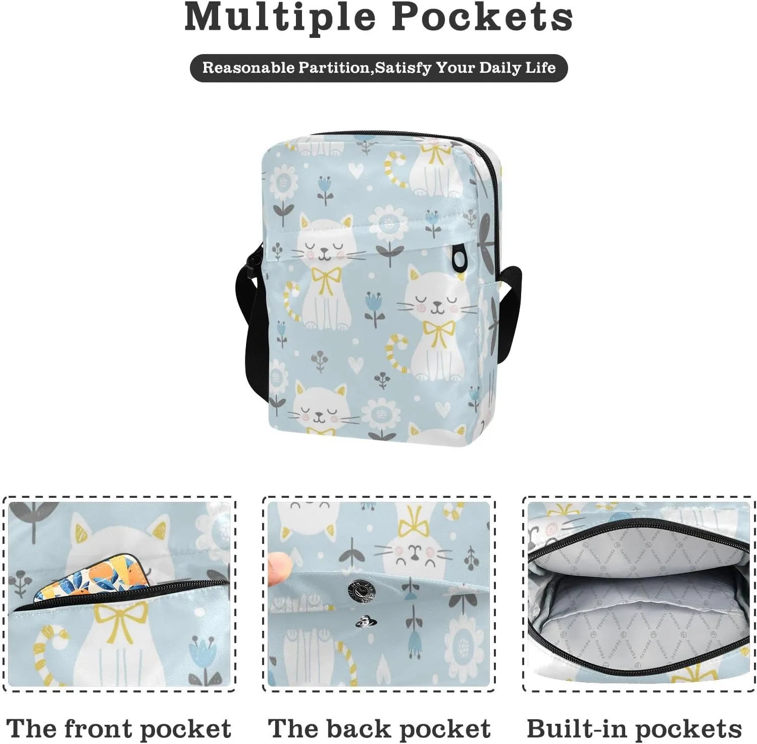 Oyihfvs Messenger Bag, Men's Crossbody Bag, Women's Crossbody Bag with Adjustable Strap