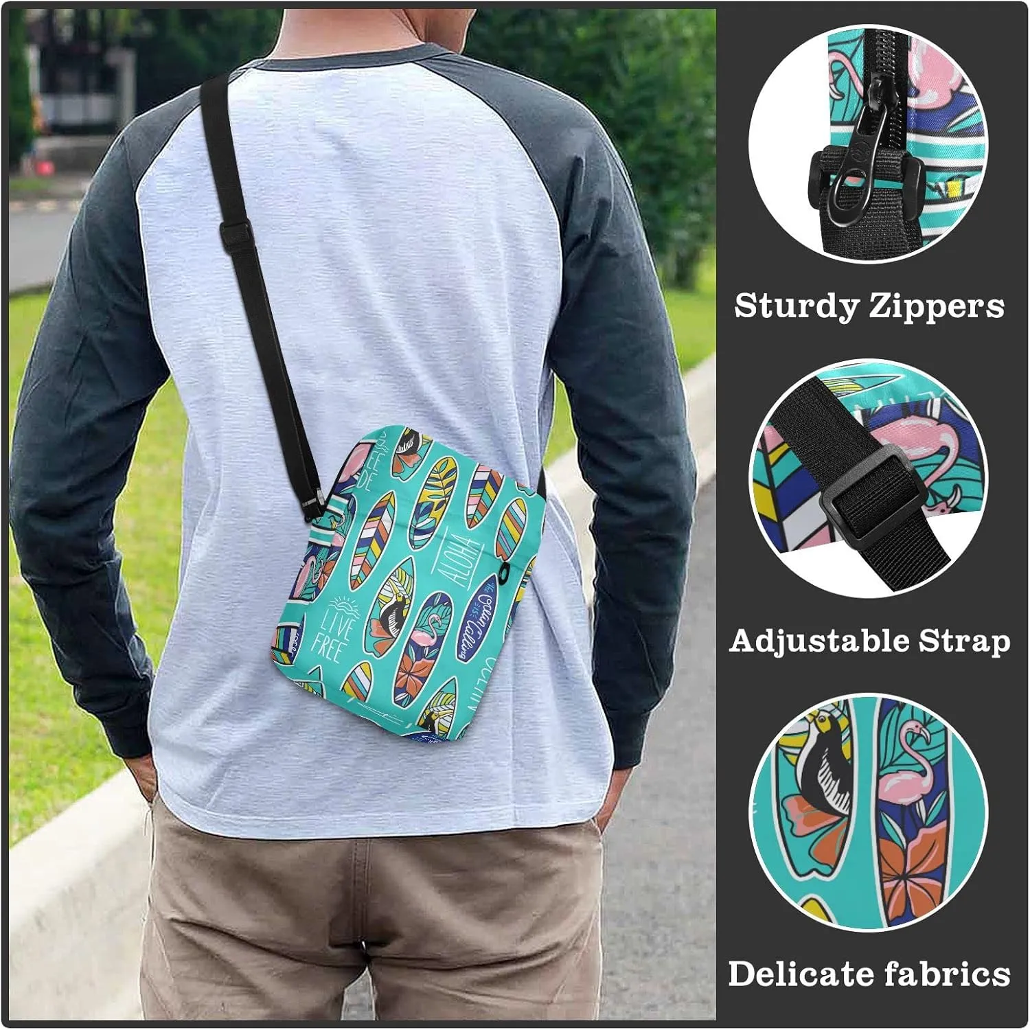 Oyihfvs Messenger Bag, Men's Crossbody Bag, Women's Crossbody Bag with Adjustable Strap