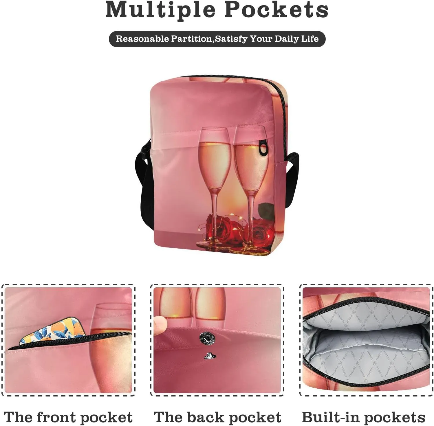 Oyihfvs Messenger Bag, Men's Crossbody Bag, Women's Crossbody Bag with Adjustable Strap