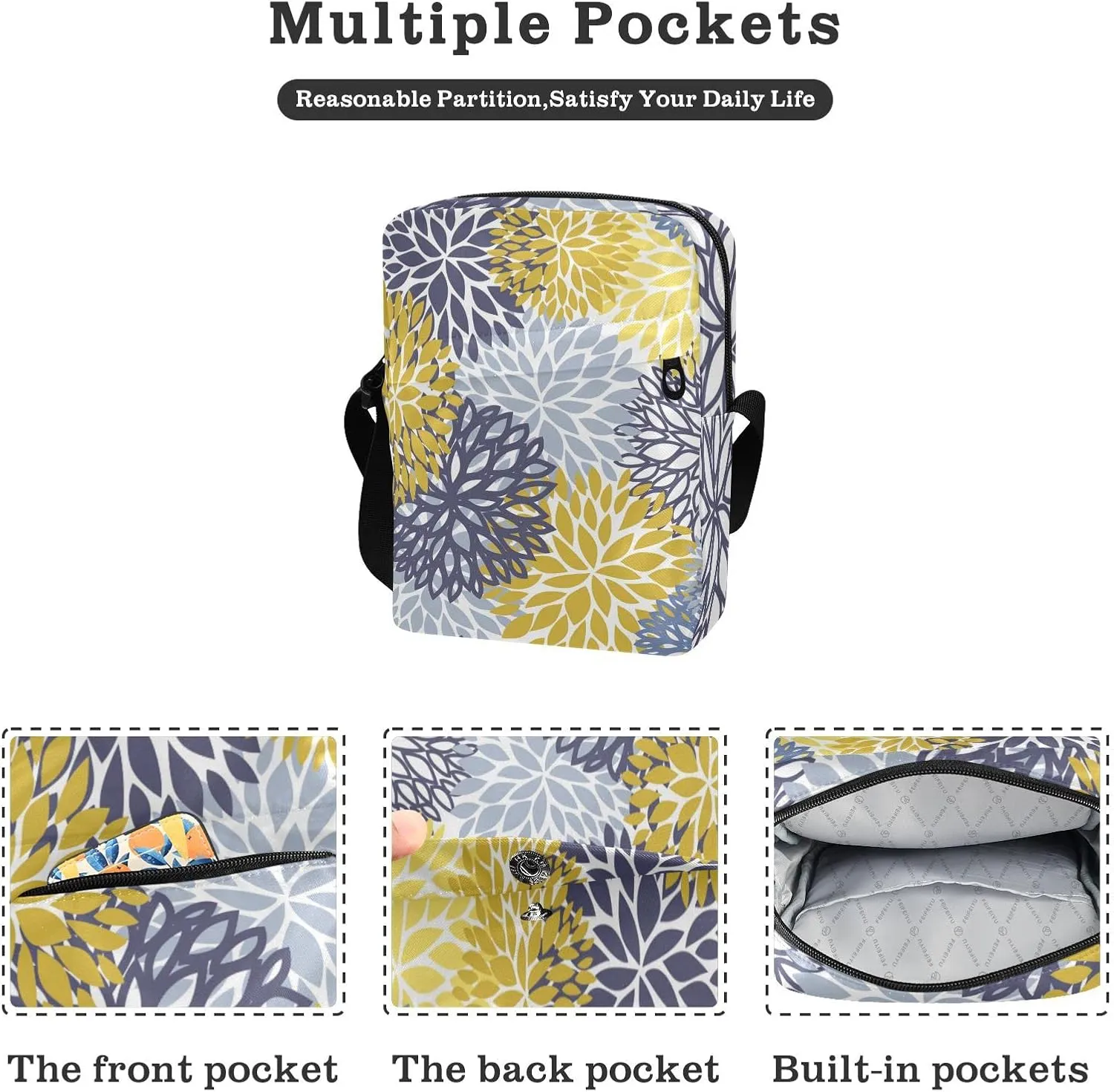 Oyihfvs Messenger Bag, Men's Crossbody Bag, Women's Crossbody Bag with Adjustable Strap