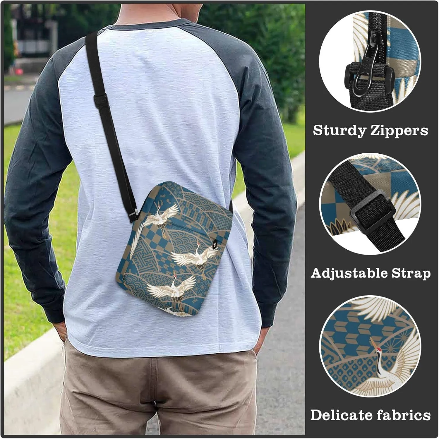 Oyihfvs Messenger Bag, Men's Crossbody Bag, Women's Crossbody Bag with Adjustable Strap