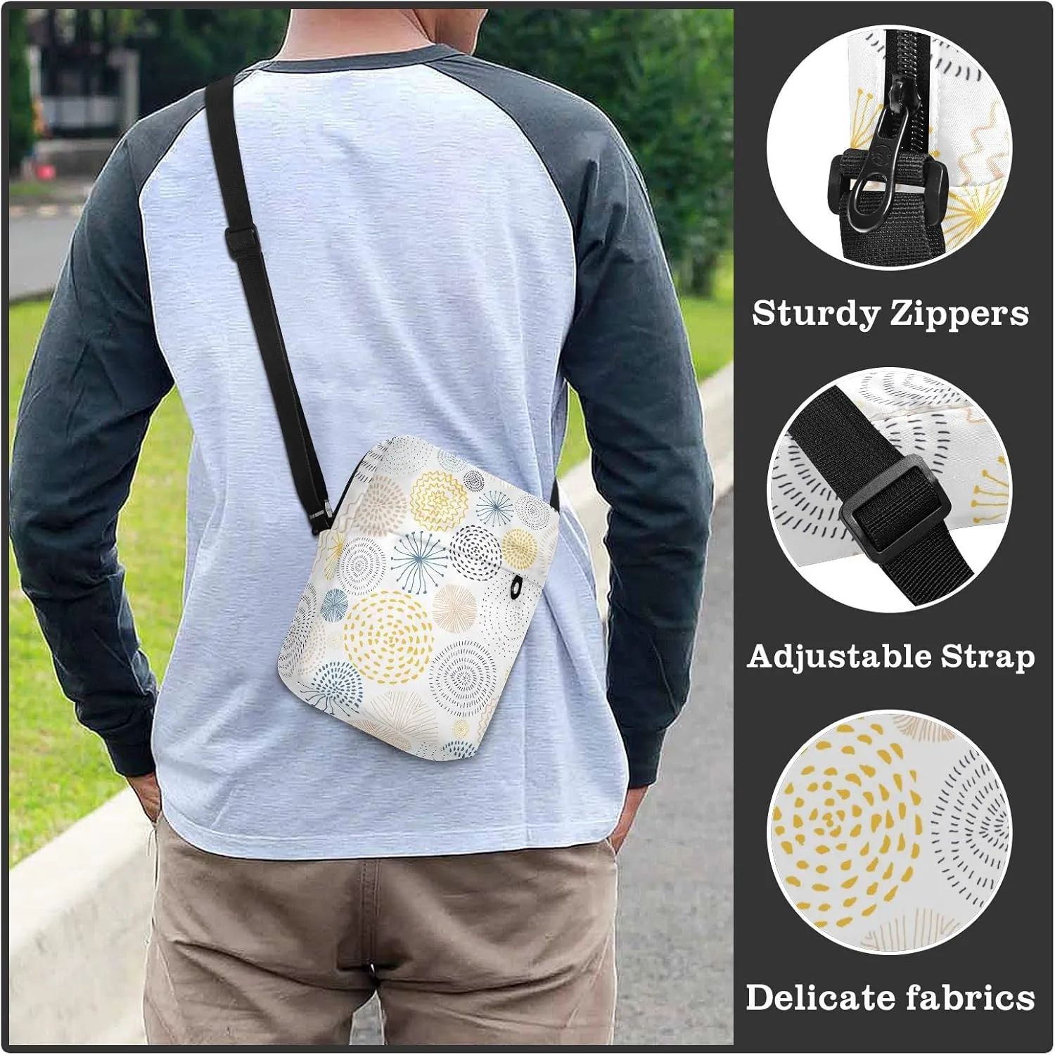 Oyihfvs Messenger Bag, Men's Crossbody Bag, Women's Crossbody Bag with Adjustable Strap