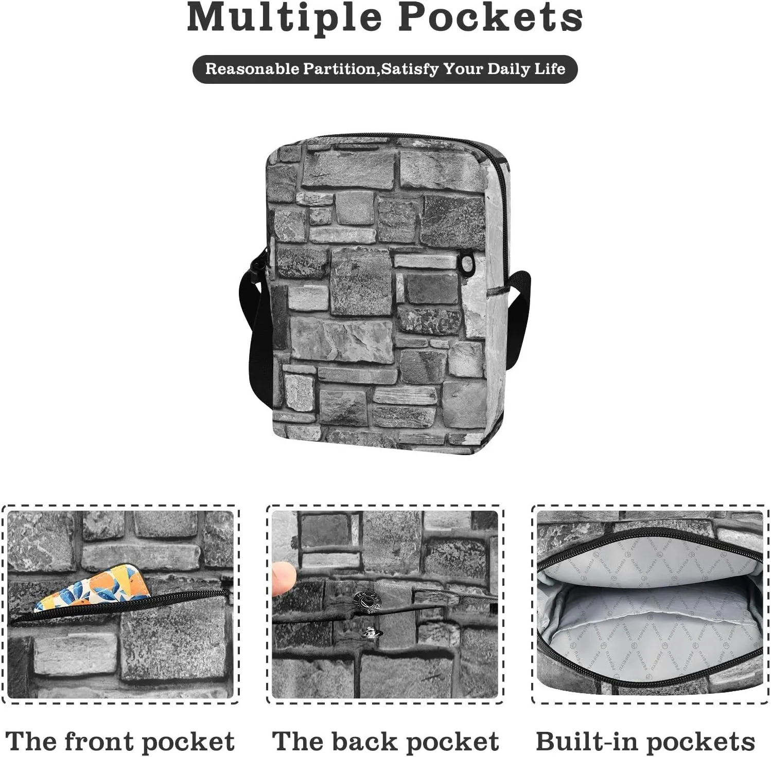 Oyihfvs Messenger Bag, Men's Crossbody Bag, Women's Crossbody Bag with Adjustable Strap