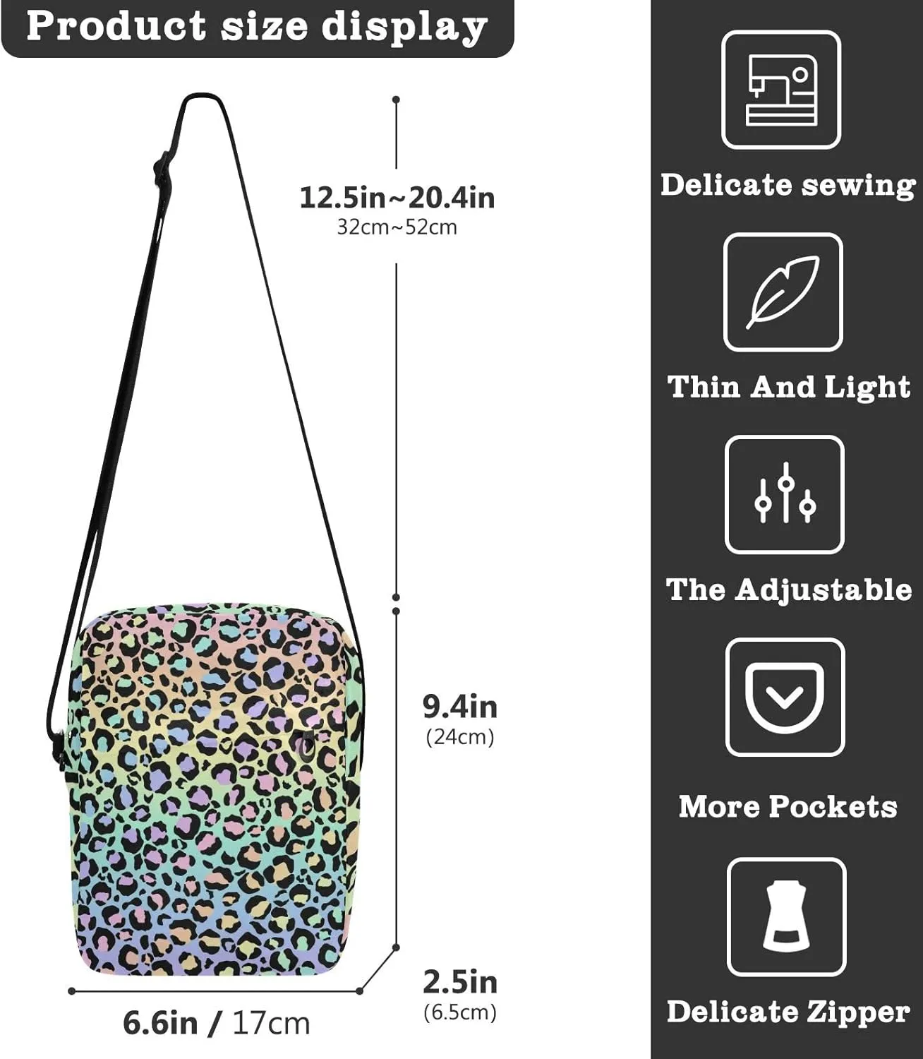 Oyihfvs Messenger Bag, Men's Crossbody Bag, Women's Crossbody Bag with Adjustable Strap