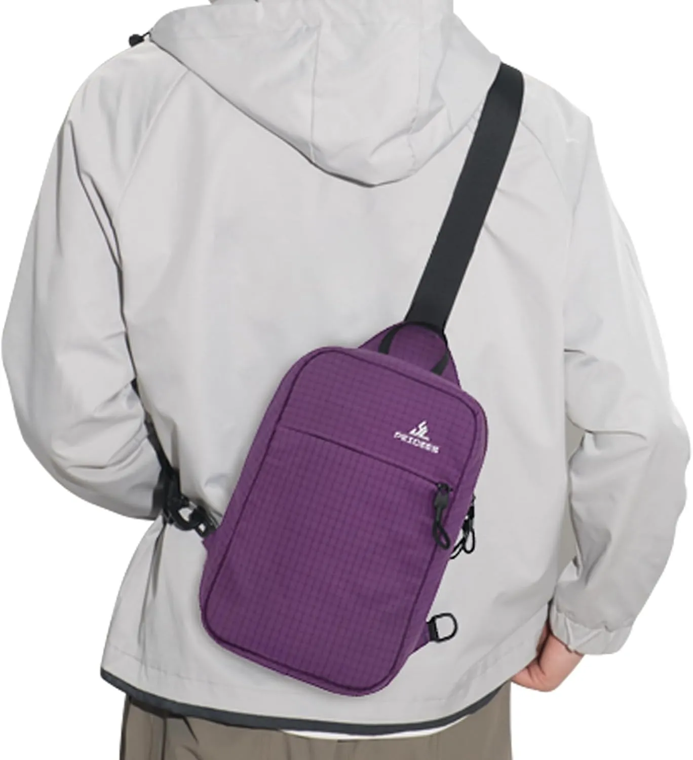 Peicees Small Sling Bag for Women Men Trendy Casual Phone Chest Bag Waterproof Crossbody Daypack
