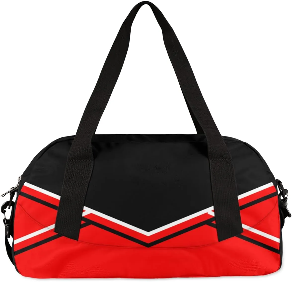 Personalized Cheer Bag Dance Bag for Girls, Personalized Custom Kids Duffle Bags, Customized Sports Gym Bag Weekender Overnight Bag Travel Duffel Bag, Red Black Aztec Background Cheer Pattern