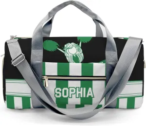 Personalized Cheerleader Girl Gymnast Green Customized Multi-functional Handbag Travel Bag, Unisex Portable Travel Bag, Sports and Fitness Duffel Bag, Short Trip Storage Bag