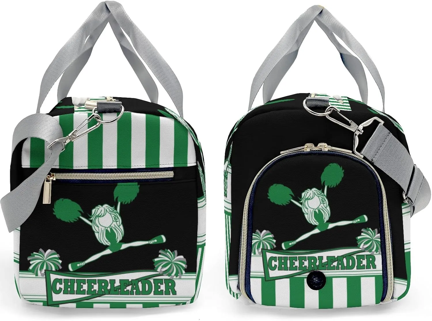 Personalized Cheerleader Girl Gymnast Green Customized Multi-functional Handbag Travel Bag, Unisex Portable Travel Bag, Sports and Fitness Duffel Bag, Short Trip Storage Bag