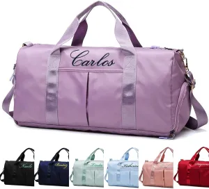 Personalized Duffel Bag, Custom Embroidered Sports Gym Bag with Name Text Logo, Travel Duffel, Dance Bag, Weekender Bag, Overnight Bag, Travel Bag for Women Girls