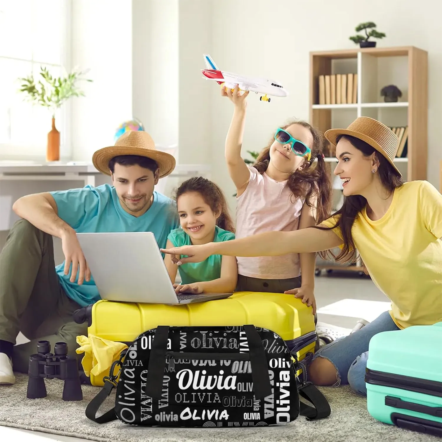 Personalized Duffel Bag with Name Custom Travel Sports Bag for Women Men Waterproof Dance Ballet Bag Lightweight 18.5in, Black