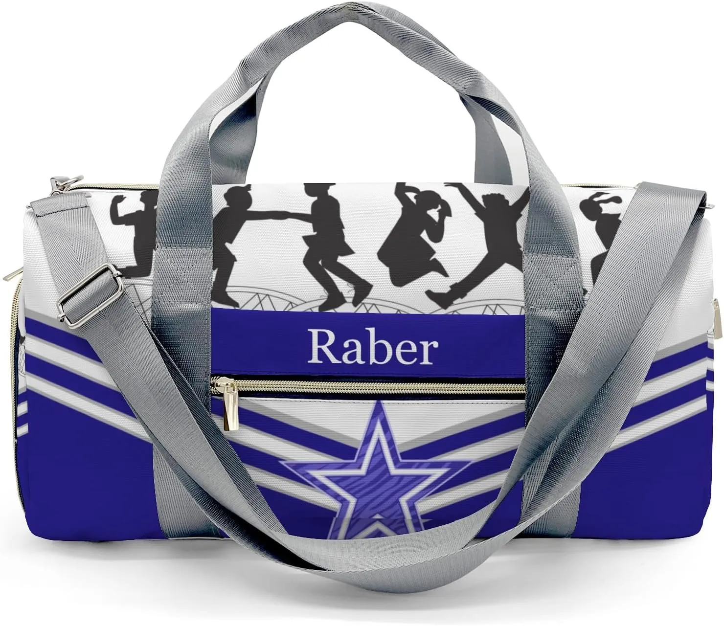Personalized Jumping Trampoline Blue Athlete Customized Multi-functional Handbag Travel Bag, Unisex Portable Travel Bag, Sports and Fitness Duffel Bag, Short Trip Storage Bag