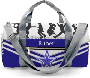 Personalized Jumping Trampoline Blue Athlete Customized Multi-functional Handbag Travel Bag, Unisex Portable Travel Bag, Sports and Fitness Duffel Bag, Short Trip Storage Bag