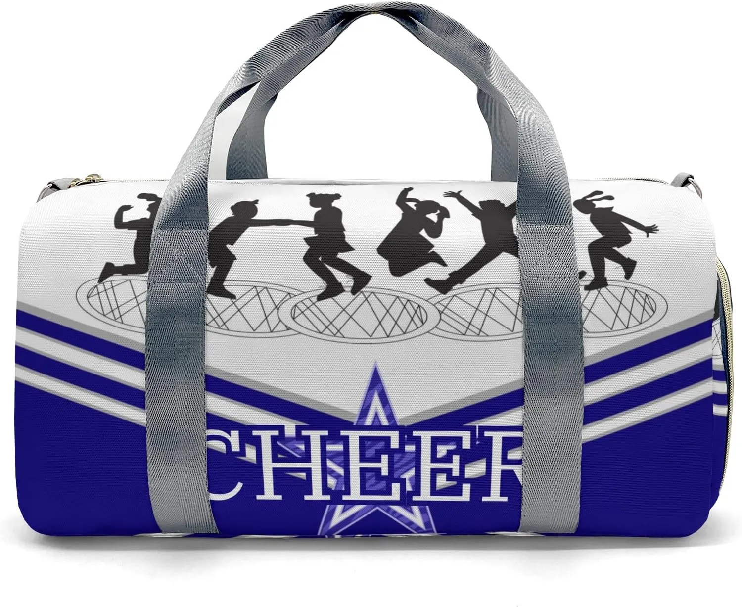 Personalized Jumping Trampoline Blue Athlete Customized Multi-functional Handbag Travel Bag, Unisex Portable Travel Bag, Sports and Fitness Duffel Bag, Short Trip Storage Bag