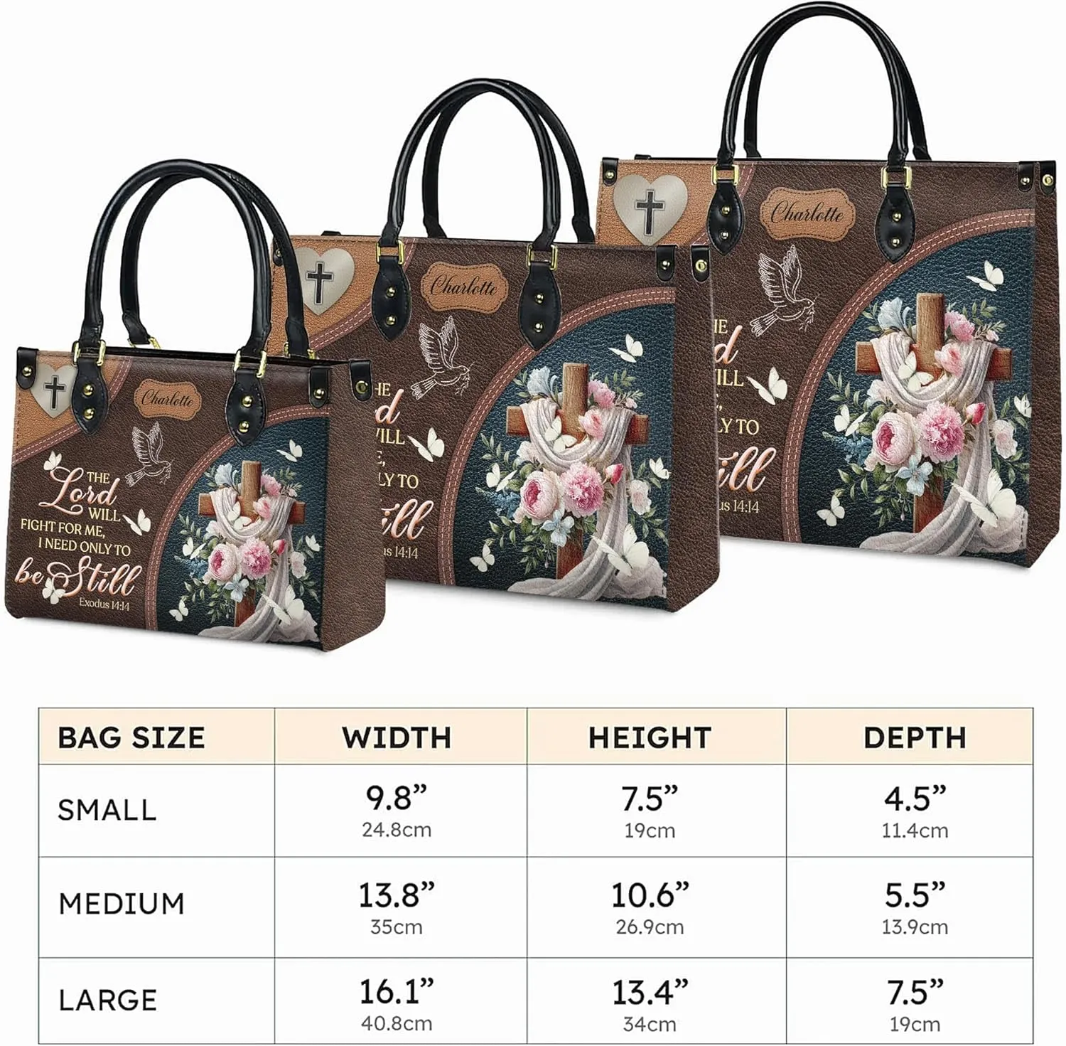 Personalized Leather Handbags with Name & Zipper – Perfect Christian Purses for Women | Ideal Mother's Day Gifts