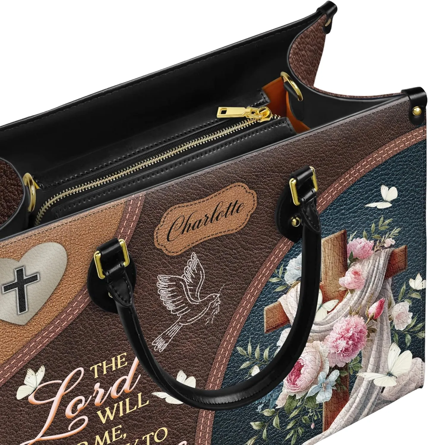 Personalized Leather Handbags with Name & Zipper – Perfect Christian Purses for Women | Ideal Mother's Day Gifts