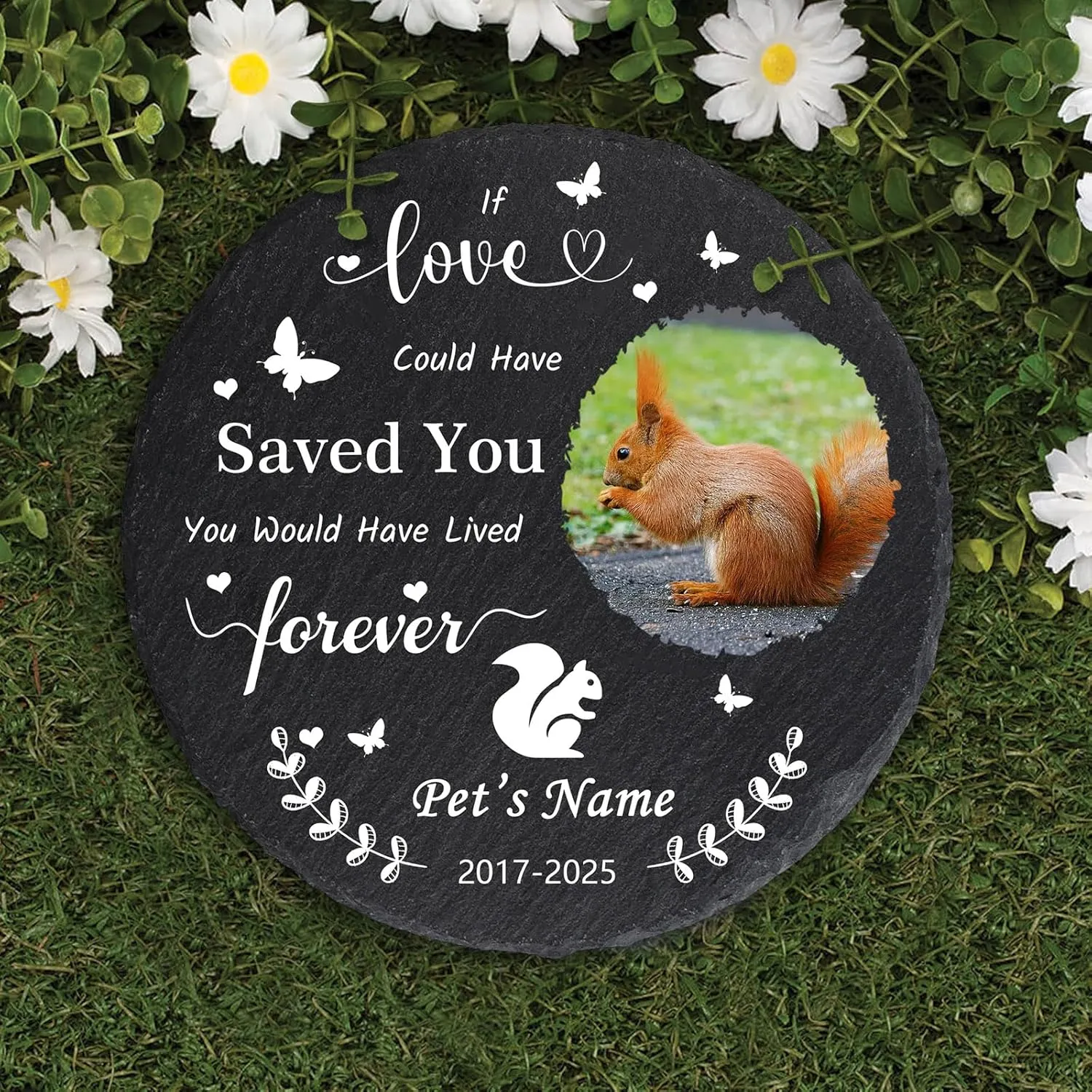 Personalized Pet Memorial Gifts for Loss of Squirrel, Custom Pet Squirrel Memorial Stones with Photo, Pet Squirrel Sympathy Gifts, Pet Memorial Stones for Squirrel, Pet Memory Gifts for Squirrel