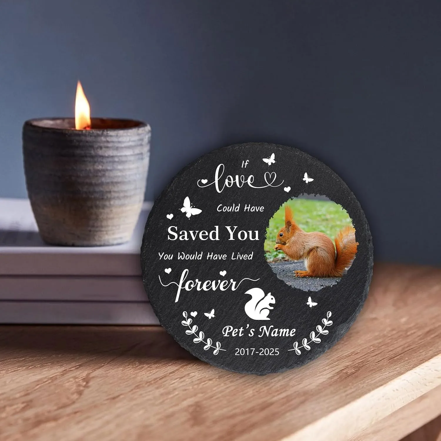 Personalized Pet Memorial Gifts for Loss of Squirrel, Custom Pet Squirrel Memorial Stones with Photo, Pet Squirrel Sympathy Gifts, Pet Memorial Stones for Squirrel, Pet Memory Gifts for Squirrel
