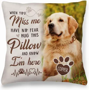 Personalized Pet Memorial Throw Pillow with Photo, Pet Loss Gifts Dog, Loss of Dog Sympathy Gift, In Memory of Dog Gifts, Pet Photo Gifts for Dog Lovers, Pet Loss Gifts, Dog Bereavement Gifts