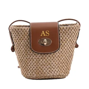 Personalized Shoulder Bag Crossbody Bag for Women Handbag Beach Bag Custom Tote Bag Straw Bag Fashion Tote Bag Personality Gift Sustainable Tote Bag Daily Use for Girls for Mom Bridesmaids Gifts