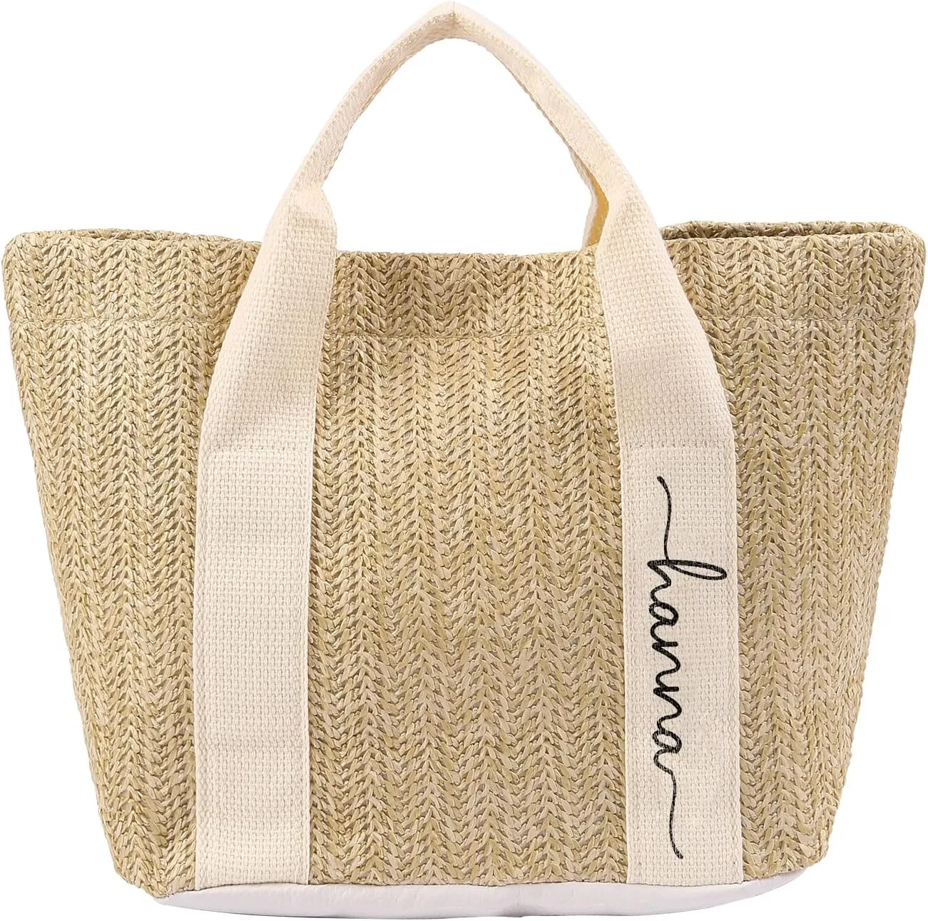 Personalized Straw Tote Bag for Women, Custom Name Beach Bag Large Tote Bag for Women, Teacher, Mother’s Day Gift
