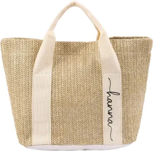 Personalized Straw Tote Bag for Women, Custom Name Beach Bag Large Tote Bag for Women, Teacher, Mother’s Day Gift