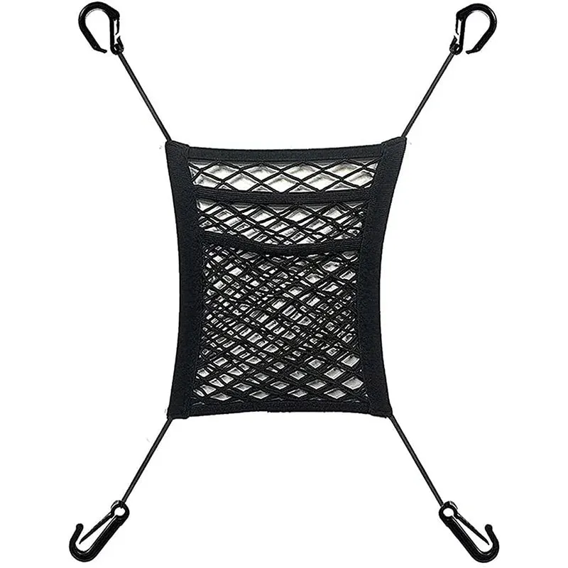 Pet Car Safety Net Barrier Rear Seat Fence with Storage Bag