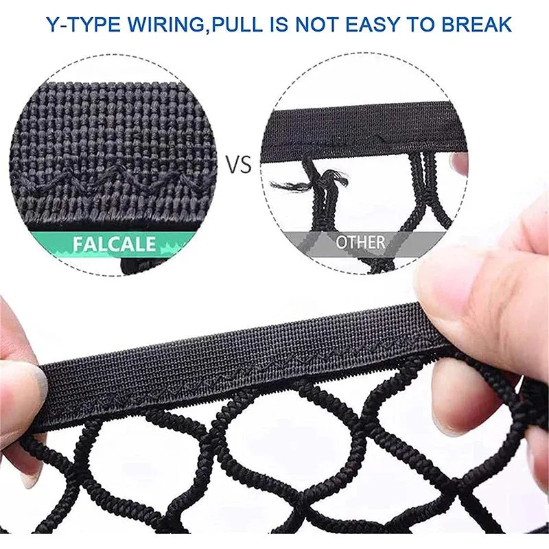 Pet Car Safety Net Barrier Rear Seat Fence with Storage Bag