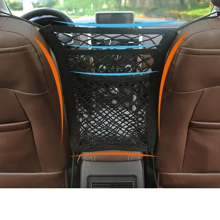 Pet Car Safety Net Barrier Rear Seat Fence with Storage Bag
