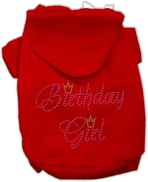 Pet, Dog & Cat Hoodie Rhinestone, "Birthday Girl" Red LG (10-14 lbs.)