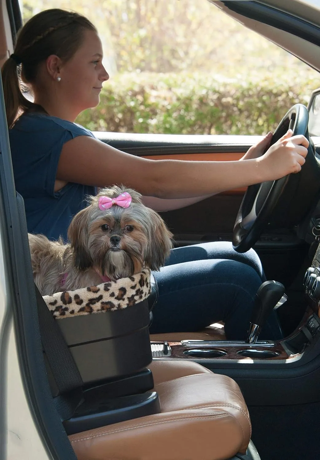Pet Gear Booster Seat for Dogs/Cats, Removable Washable Comfort Pillow   Liner, Safety Tethers Included, Installs in Seconds, No Tools Required, 2 Colors