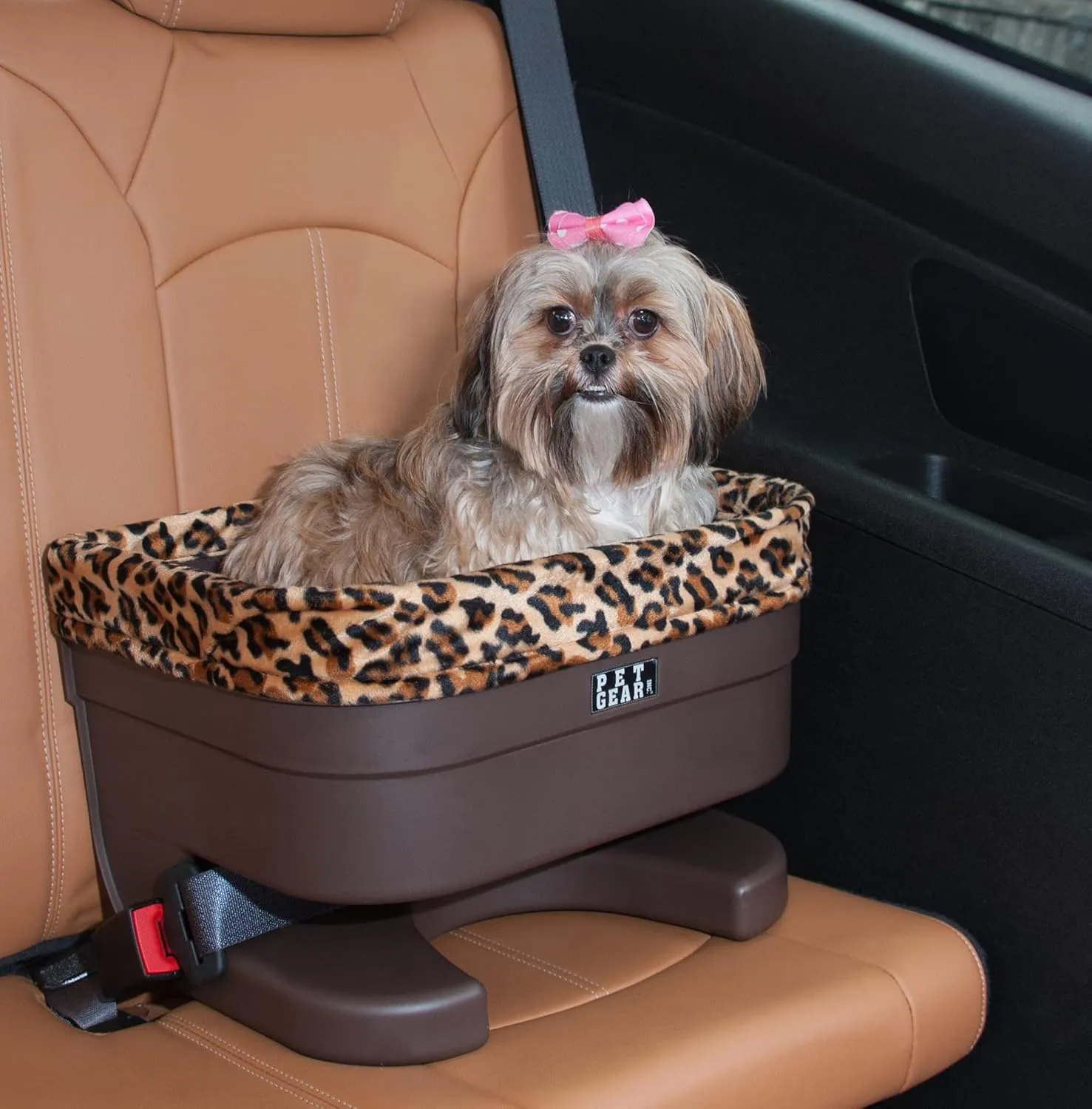 Pet Gear Booster Seat for Dogs/Cats, Removable Washable Comfort Pillow   Liner, Safety Tethers Included, Installs in Seconds, No Tools Required, 2 Colors