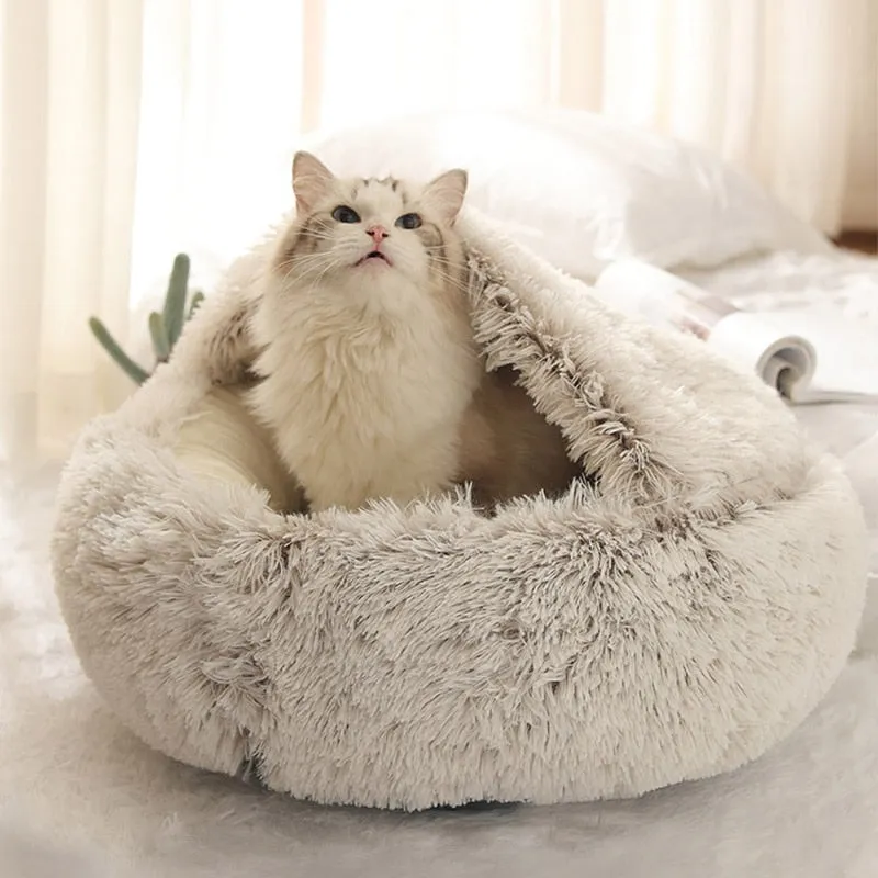 Pet Round Warm Soft Plush Cat Dog Bed House