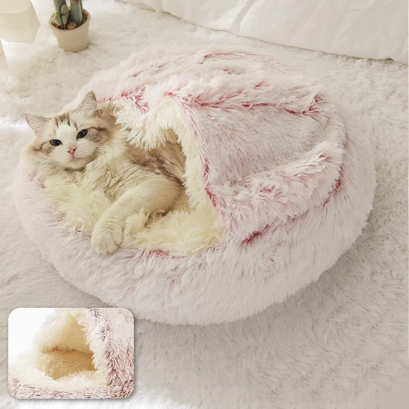 Pet Round Warm Soft Plush Cat Dog Bed House