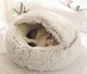 Pet Round Warm Soft Plush Cat Dog Bed House