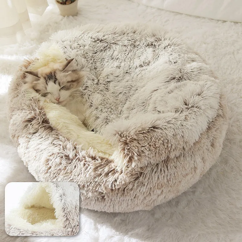 Pet Round Warm Soft Plush Cat Dog Bed House