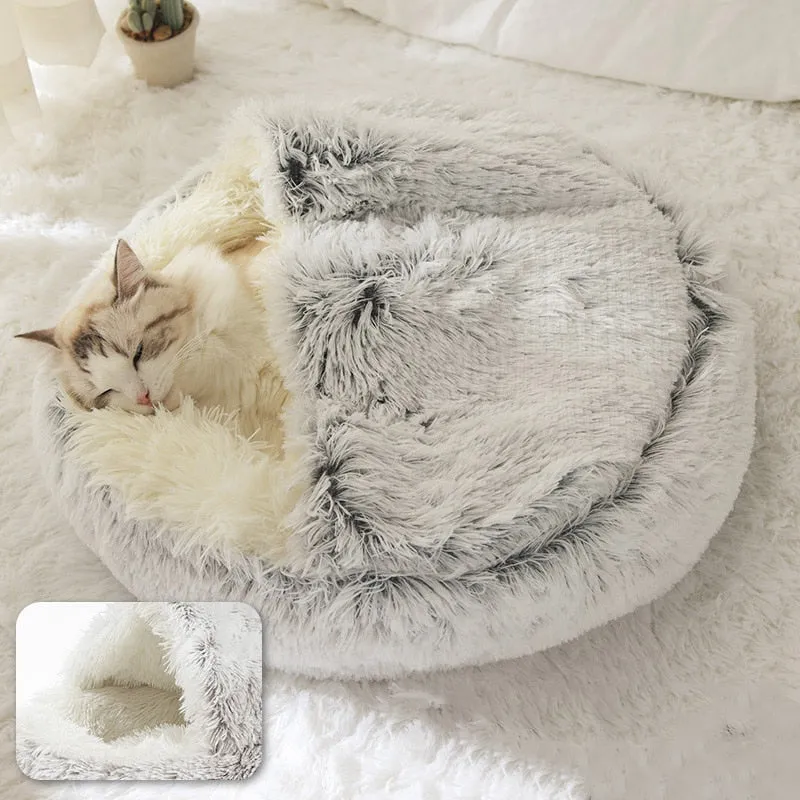 Pet Round Warm Soft Plush Cat Dog Bed House