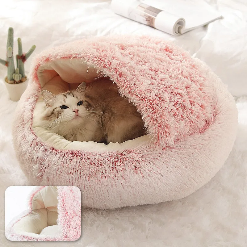 Pet Round Warm Soft Plush Cat Dog Bed House